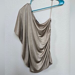 Express Gold One Shoulder Top